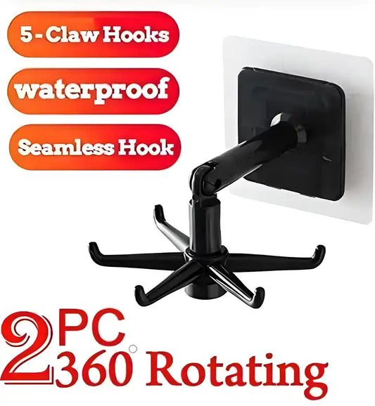 Hooks-Adjustable Rotating Folding Wall Mounted Utensils Hook Hangers(Pack Of 2)