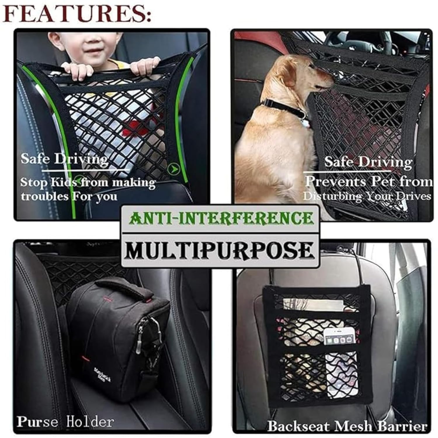 Premium 3-Layer Car Mesh Organizer