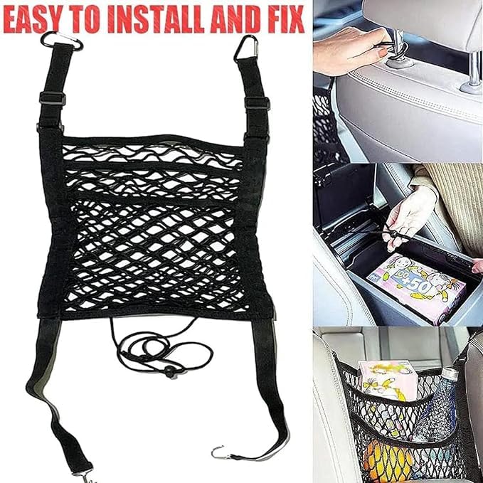 Premium 3-Layer Car Mesh Organizer