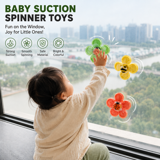 Baby Suction Spinner Toy Set – Sensory Fidget Toys for Toddlers