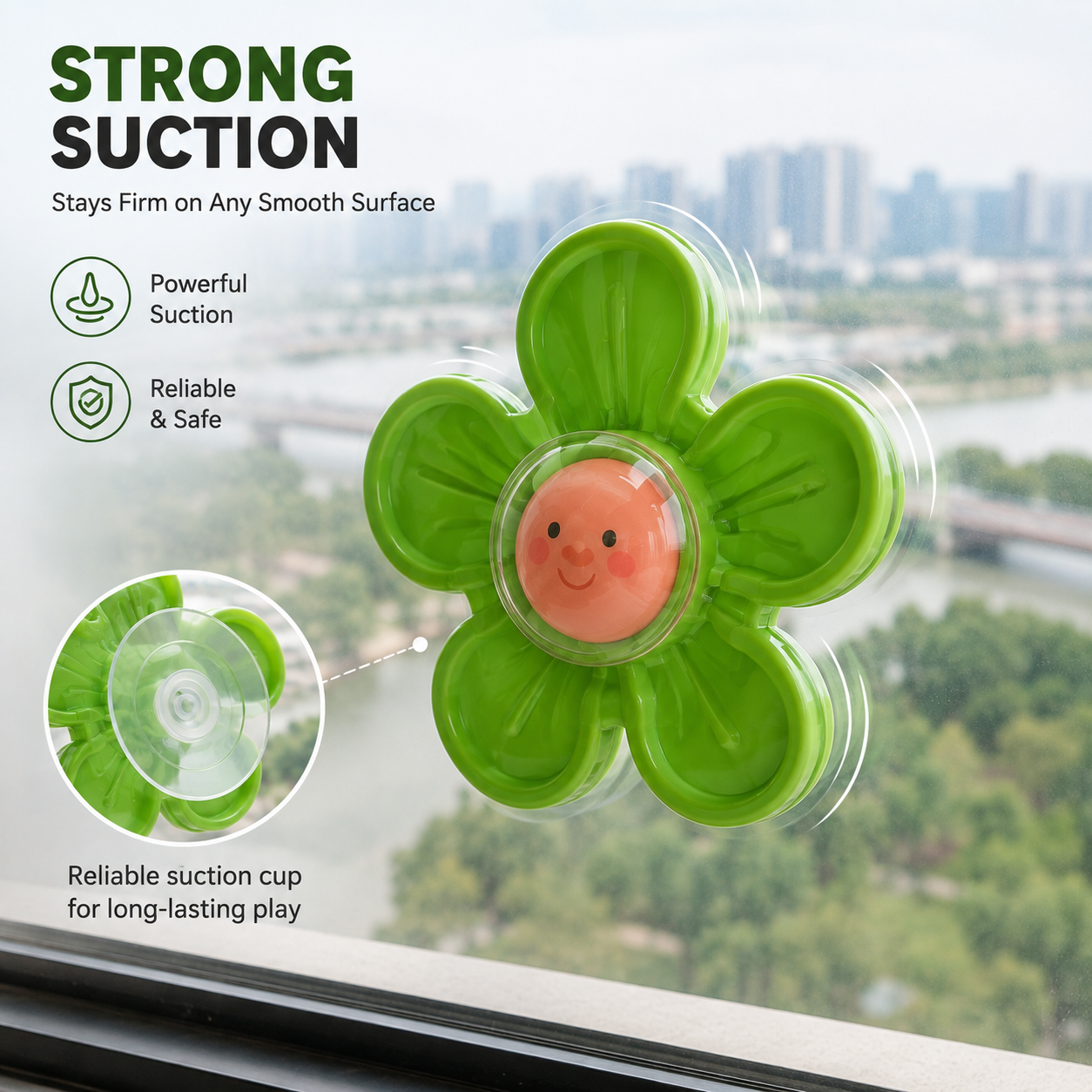 Baby Suction Spinner Toy Set – Sensory Fidget Toys for Toddlers