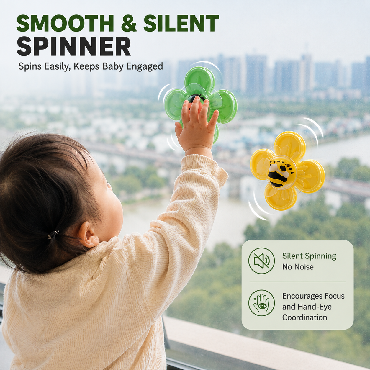 Baby Suction Spinner Toy Set – Sensory Fidget Toys for Toddlers