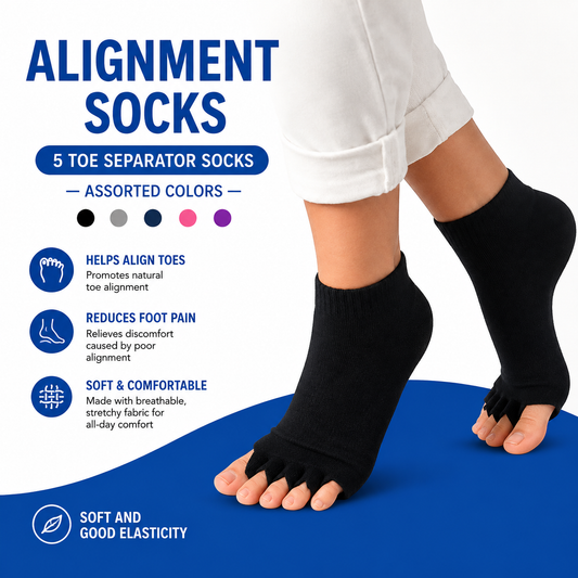 Premium Cotton 5-Toe Alignment Socks