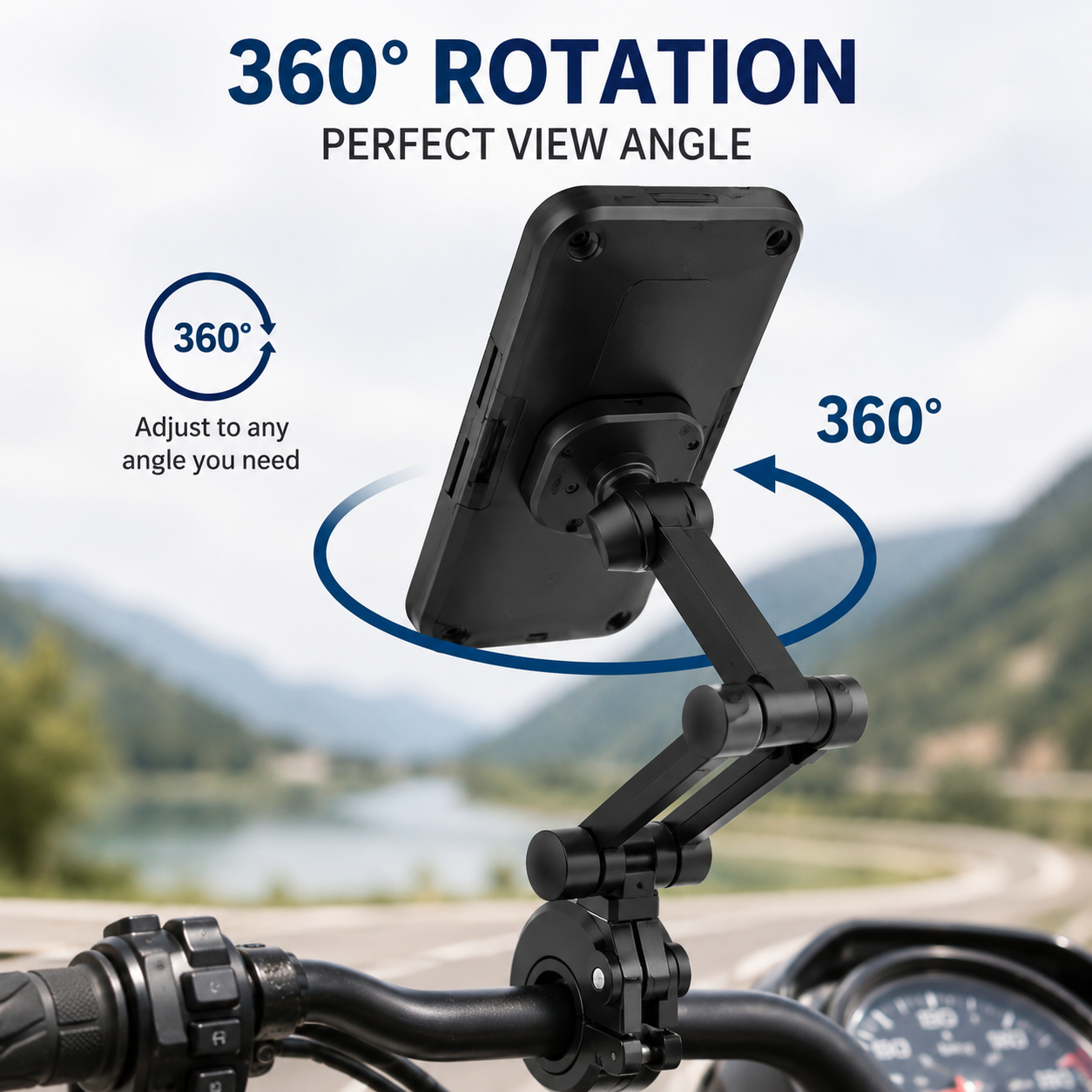 📱 360° Adjustable Waterproof Bike & Motorcycle Phone Holder