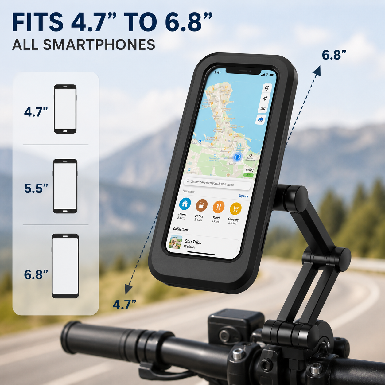 📱 360° Adjustable Waterproof Bike & Motorcycle Phone Holder
