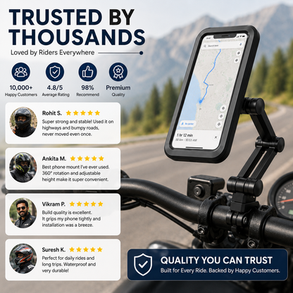 📱 360° Adjustable Waterproof Bike & Motorcycle Phone Holder
