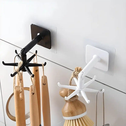 Hooks-Adjustable Rotating Folding Wall Mounted Utensils Hook Hangers(Pack Of 2)